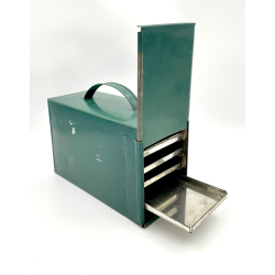 Retro Picnic Madkasse - Gr�n - 1950'erne - 26 cm.