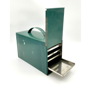 Retro Picnic Madkasse - Gr�n - 1950'erne - 26 cm.