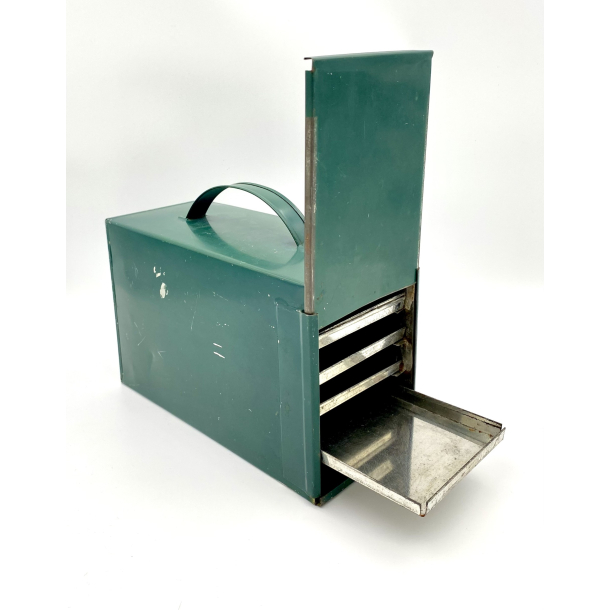 Retro Picnic Madkasse - Gr�n - 1950'erne - 26 cm.