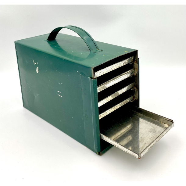 Retro Picnic Madkasse - Gr�n - 1950'erne - 26 cm.