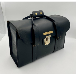 Retro Pilot-Taske - Sort Sadel-L�der - 1970'erne - 45 cm. - Scott Saddle Co.