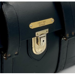 Retro Pilot-Taske - Sort Sadel-L�der - 1970'erne - 45 cm. - Scott Saddle Co.