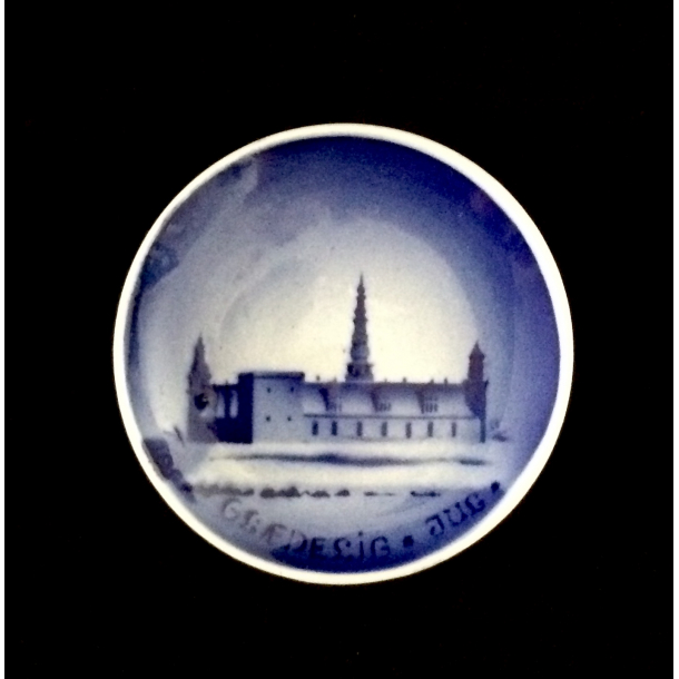 Plaquette - Mini Platte - Gldelig Jul - Kronborg Slot - Aluminia 