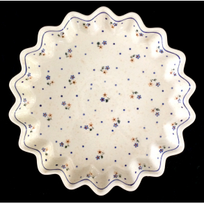 Polsk Keramik - Rundt Ildfast Fad - 32,5 cm.