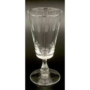 Gammelt Glas - Portvinsglas - Prikker & Striber - 10,5 cm.