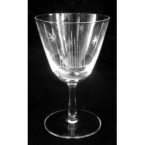Gammelt Glas - Portvinsglas - Stjerner - 9 cm.