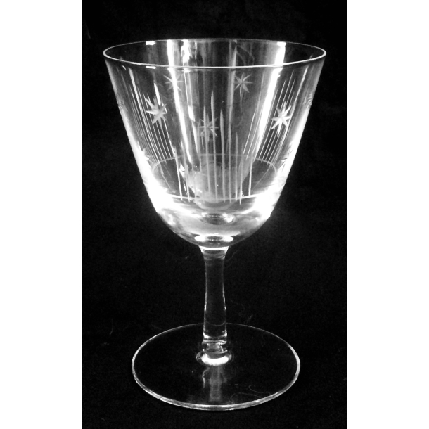 Gammelt Glas - Portvinsglas - Stjerner - 9 cm.