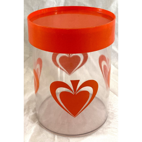 Retro Dse - Gryn - Hjerter - Rd - 18 cm.