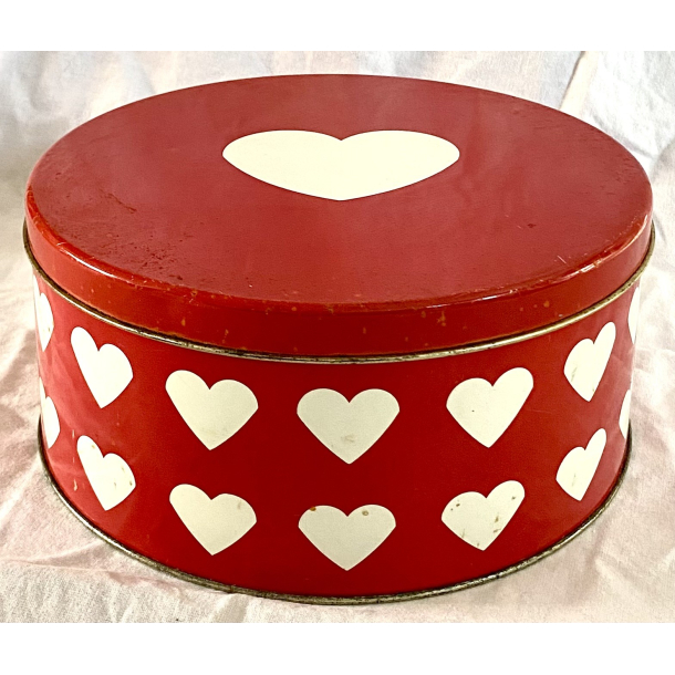Retro Juledse - Kagedse - Hjerter - Rd - 22 cm.
