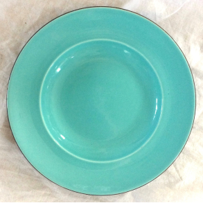 Retro Stel - Dyb Tallerken - Turkis & Sort - 21,5 cm.