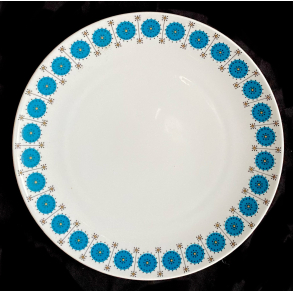 Retro Stel - Frokosttallerken - Blgrnne Cirkler - 21 cm.