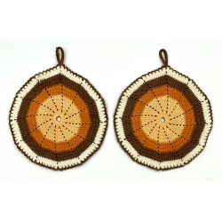 Retro Grydelapper - Hklede - Hndlavede - 4 Farver - St Af 2