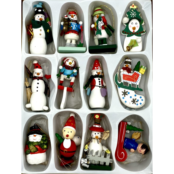 Retro Julepynt - Juleophng - Snemnd - Malet Tr - St Af 12