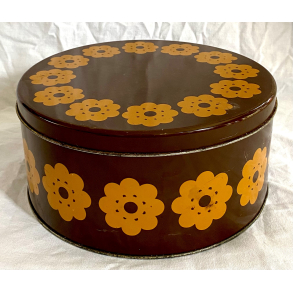 Retro Dse - Kagedse - Brun - Blomster - 22 cm.