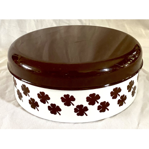 Retro Dse - Kagedse - Klver - Hvid & Brun - 22 cm.