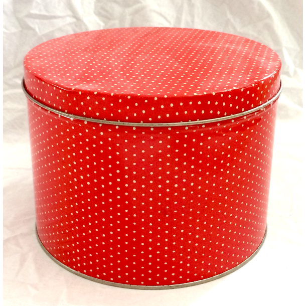 Retro Dse - Kagedse - Rd - Prikker - 22 cm.