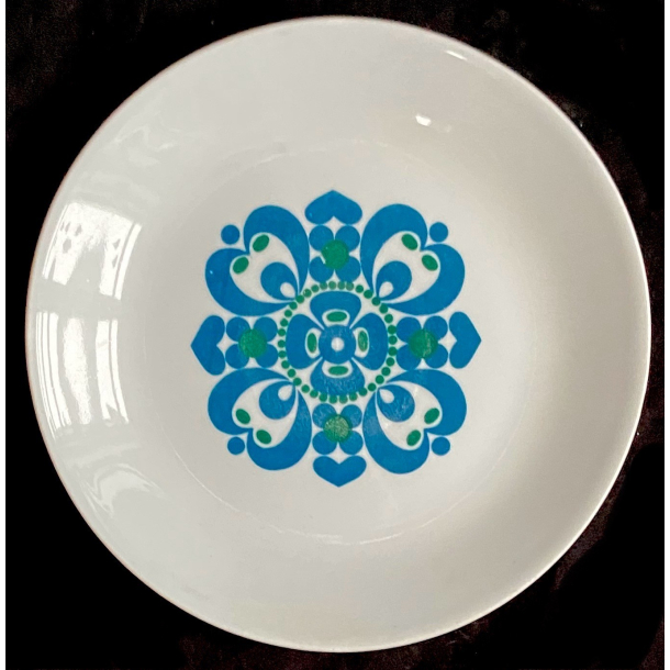 Retro Stel - Kagetallerken - Blgrnt Mnster - 16,5 cm.