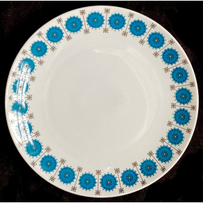 Retro Stel - Kagetallerken - Blgrnne Cirkler - 17,5 cm.