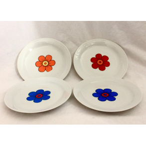 Retro Stel - Kagetallerken - Blomst - 16,5 cm. - St Af 4