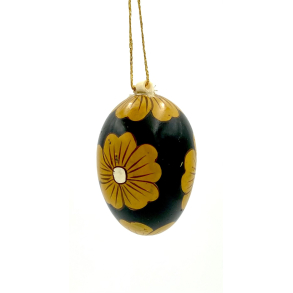 Retro Pskepynt - Pskeg - Brun - Blomster - 6 cm.