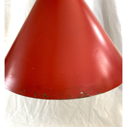Retro Lampe - Pendel - Rd Emalje - 28 cm.