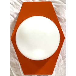 Retro Lampe - Vglampe - Orange - Opalglas Kuppel - 28 cm. - Seko