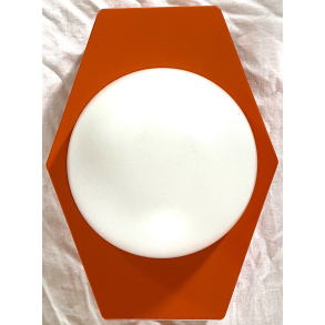 Retro Lampe - Vglampe - Orange - Opalglas Kuppel - 28 cm. - Seko