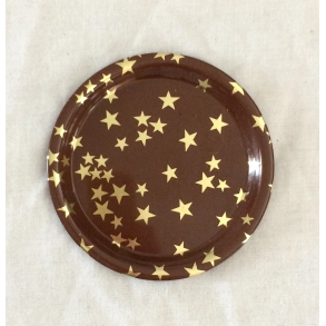 Sdahl Glasbrik - Brun - Stjerner - 9 cm.