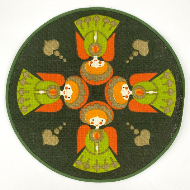 Retro Julepynt - Lysedug - Grn - Engle - 41 cm. - Sdahl