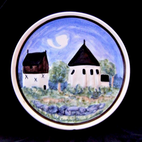 Sholm Relief-Platte Nr. 456 - Rundkirke - 24 cm.