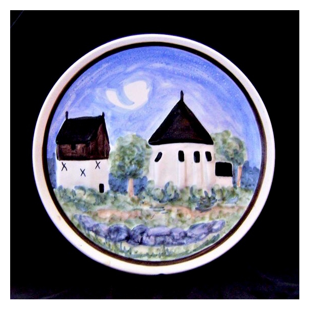 Sholm Relief-Platte Nr. 456 - Rundkirke - 24 cm.