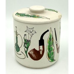 S�holm Tobakskrukke - Piber &amp; Tobaksblade - 1960'erne - 12 cm.