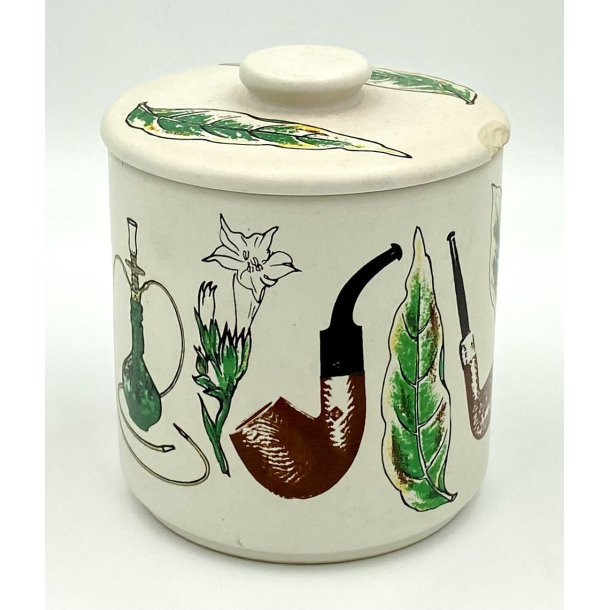 S�holm Tobakskrukke - Piber &amp; Tobaksblade - 1960'erne - 12 cm.