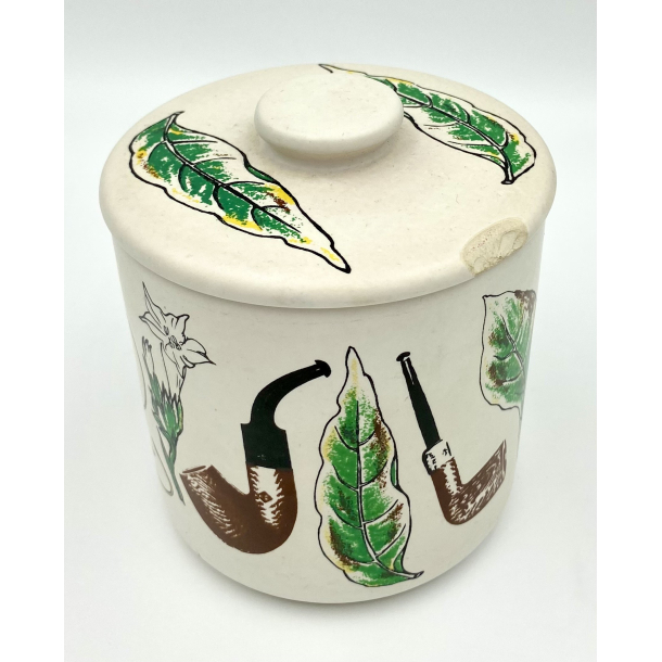 S�holm Tobakskrukke - Piber &amp; Tobaksblade - 1960'erne - 12 cm.