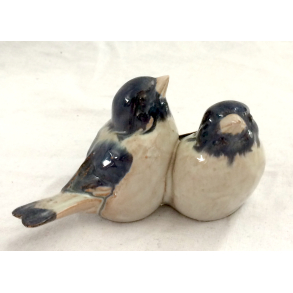 Spurvepar - Fugle - Figur - 11 cm. - Dissing Keramik