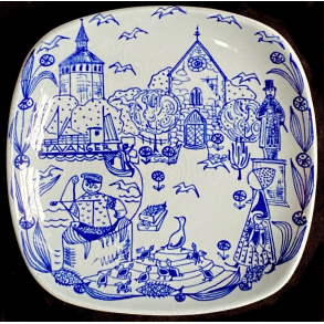 Kari Nyquist Platte - Bybillede - Stavanger - 13 cm. - Stavangerflint