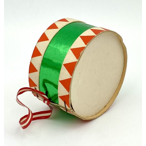 Gammelt Julepynt - Tromme - Gr�n - 5 cm.