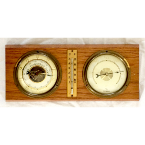 Retro Vejrstation - Teaktr - 28 cm.