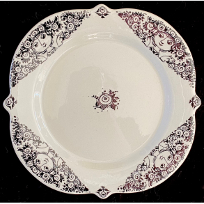 Bjrn Wiinblad Stel - Rosalinde - Flad Tallerken Nr. 8030 - Sort - 17,5 cm. - Nymlle